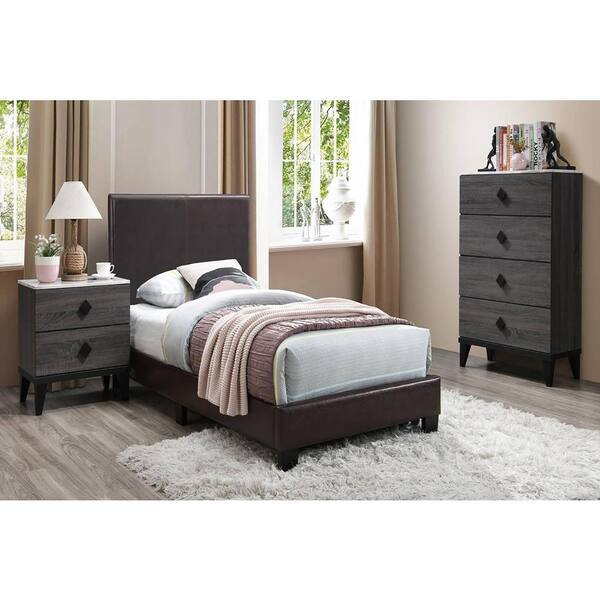 Simple Relax Faux Leather Upholstered, Rc Willey Twin Bed Frame