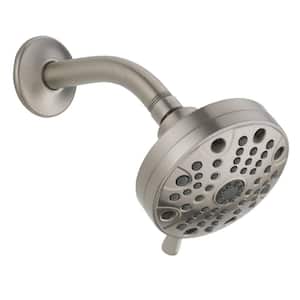 5-Spray Patterns 1.5 GPM 4.31 in. Wall Mount Fixed Shower Head in Brushed Nickel