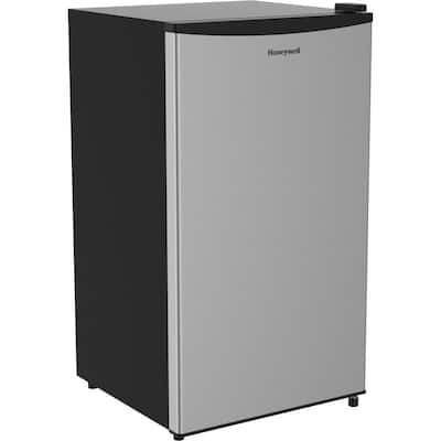 18 in. 3.2 cu.ft. Mini Refrigerator in Silver with Top Door Freezer Compact  Fridge with 2 Reversible Door