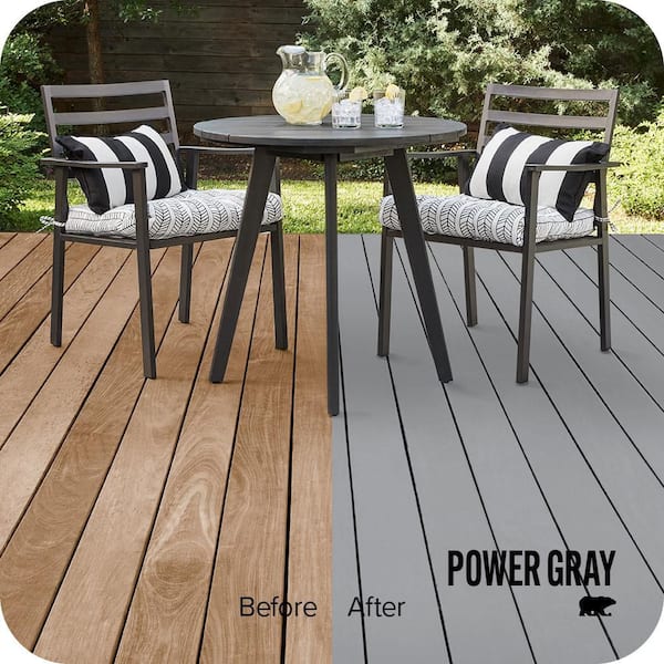 5 gal. #N530-4 Power Gray Solid Color Waterproofing Exterior Wood Stain