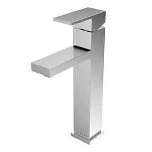 Santorini Single Handle Single Hole Vessel Sink Faucet in Brushed Stainless Steel
