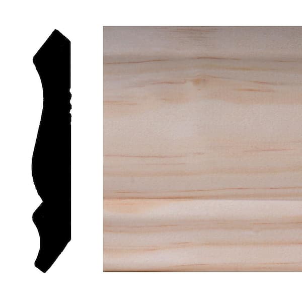 Builders Choice LWM49 11/16 in. x 3-9/16 in. Pine Wood Crown Molding