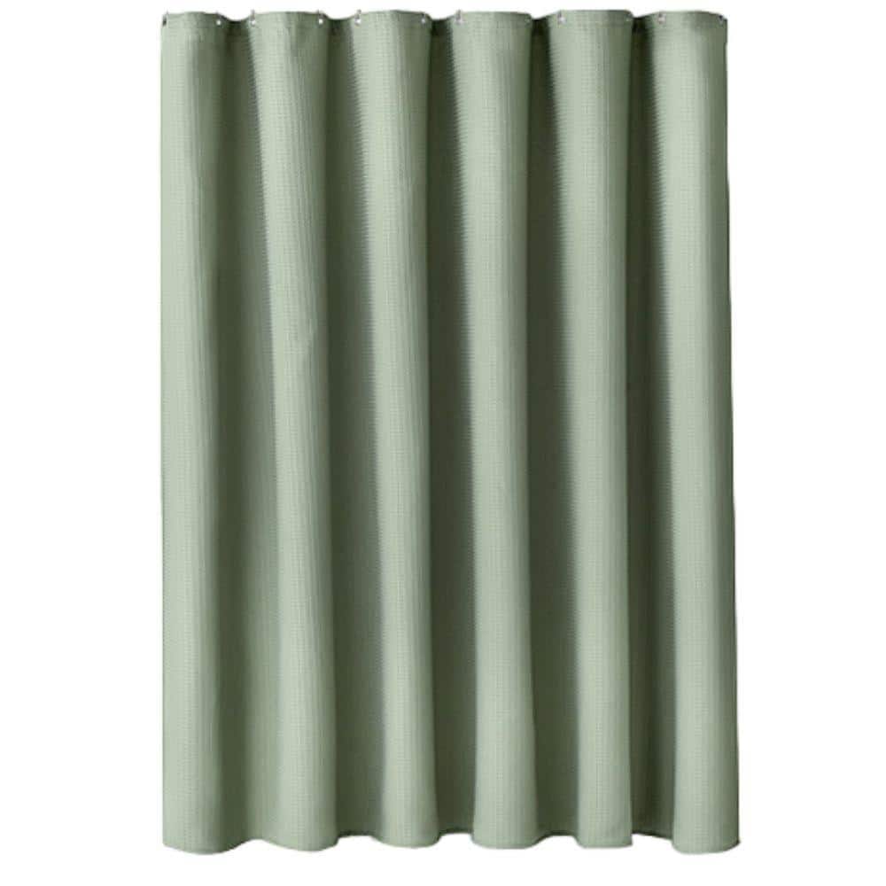 Heavy Duty Waffle Textured 72 in. W x 72 in. L Fabric Shower Curtain Sets i