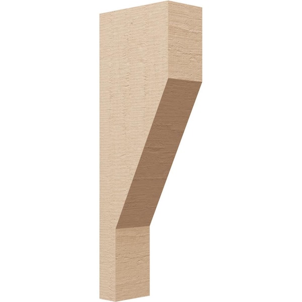 Ekena Millwork 4 in. x 24 in. x 8 in. Series 2 Thin Clemmons Rough Cedar Woodgrain Timberthane Polyurethane Corbel, Primed Tan