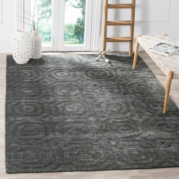 Elements 8 ft. x 10 ft. Dark Gray High-Low Geometric Area Rug