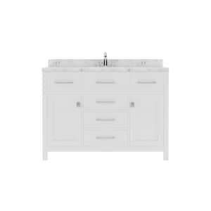 Caroline 48 in. W x 22 in. D x 35 in. H Single Sink Bath Vanity in White with Quartz Top