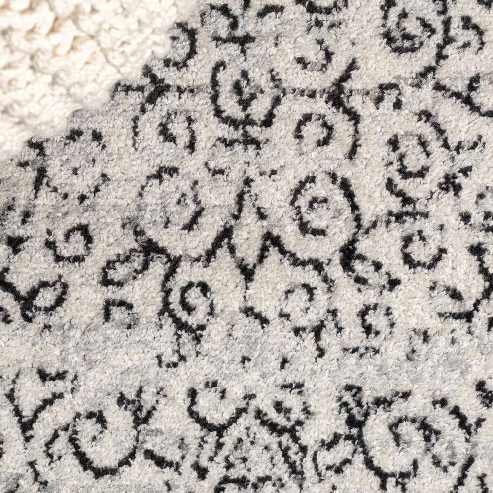 Mediterranean Filigree 8' x 10' Gray/Black Synthetic Area Rug