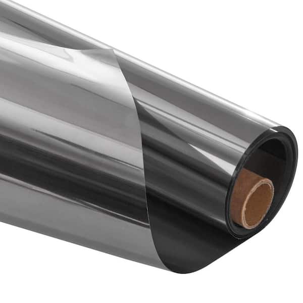 SKYSHALO 1-Way Window Privacy Film, 35.43 in. W x 157.2 in. L No Glue Static Cling Heat Control, Tinted Window Film Blackout