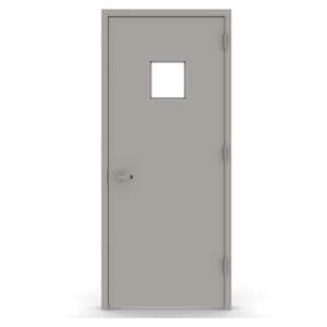 36 in. x 80 in. Vision Lite 1010 Left-Hand Steel Prehung Commercial Door with Welded Frame