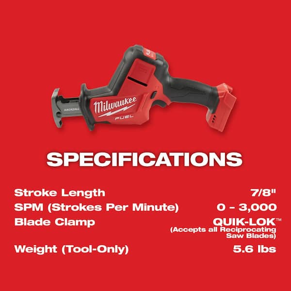 Milwaukee - M18 FUEL 18V Lithium-Ion Brushless Cordless HACKZALL Reciprocating Saw with One 5.0Ah Battery and Charger