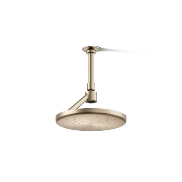 KOHLER Statement Open Rain Iconic 1-Spray Patterns 2.5 GPM 8 in. Ceiling Mount Fixed Shower Head in Vibrant Brushed Bronze