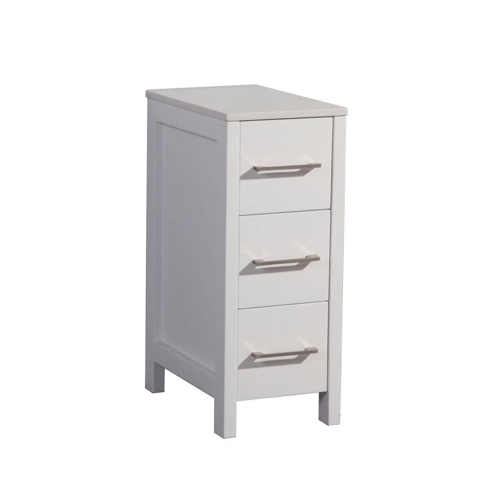 Aiho 33 inch Small Bathroom Cabinets Freestanding with 4 Drawers - White, Size: 11.8 x 11.8 x 33.5