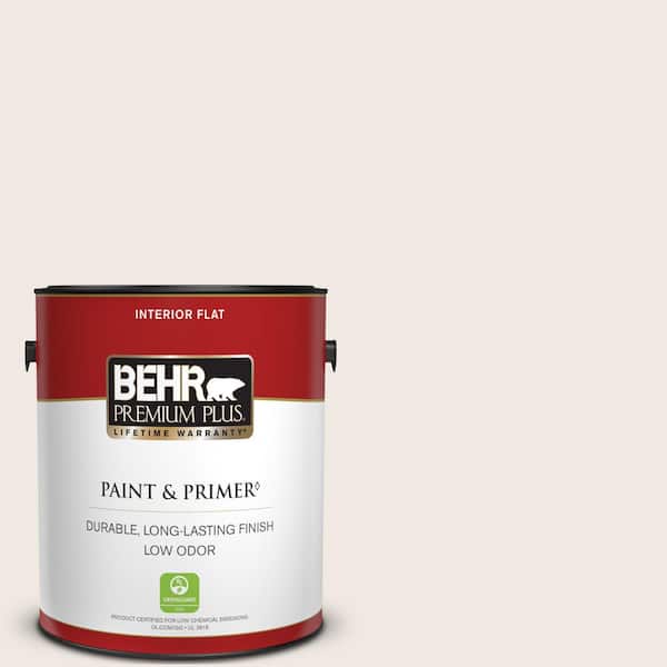 BEHR PREMIUM PLUS 1 gal. #PWN-69 Fine Linen Flat Low Odor Interior Paint & Primer