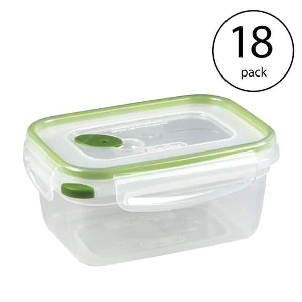 Glad Big Bowl Food Storage Containers with Lids, 48 oz, Clear/Blue