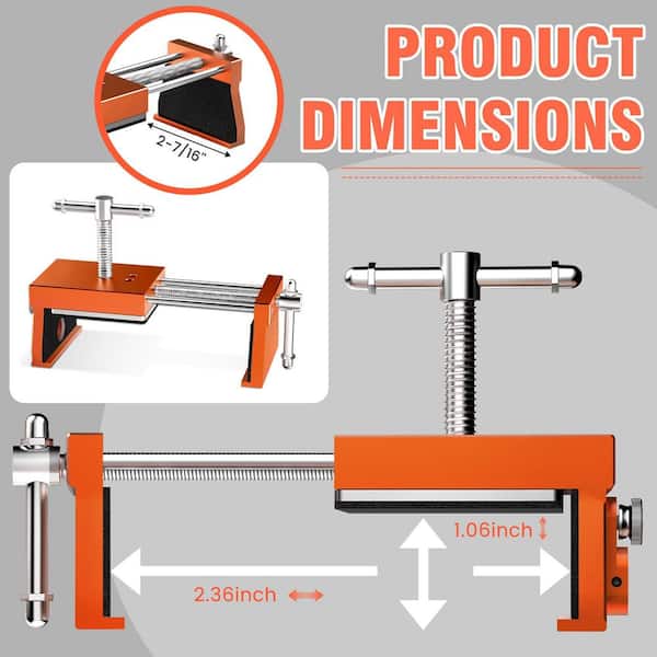 Numhew 2-Pack Orange Aluminum Alloy Cabinet Clamps, Cabinet Face