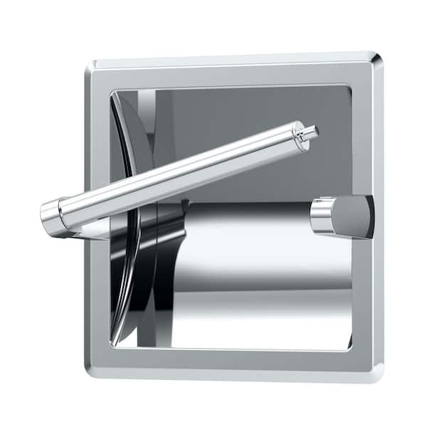 Recessed Pivoting Arm Toilet Paper Holder in Chrome