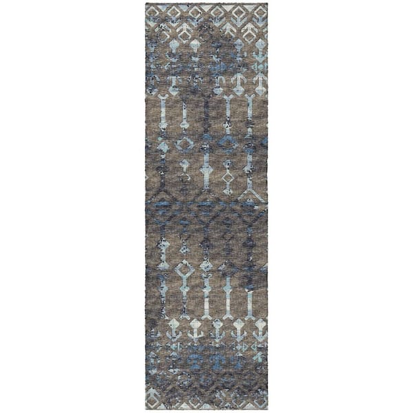 Dream Shag Premium Machine Washable Abstract ADS79 Mink 2 ft. x 7 ft. Runner Rug