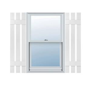 12 in. W x 54 in. H TailorMade Three Board Spaced (2 Batten), Board-n-Batten Shutters - White