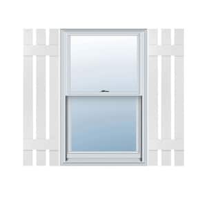 12 in. x 54 in. Lifetime Vinyl TailorMade Three Board Spaced Board and Batten Shutters Pair White