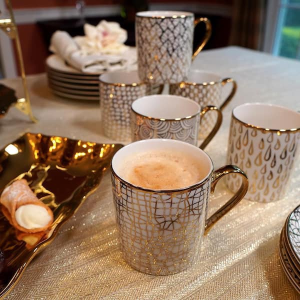 Certified International Tiger 6-Piece Patterned Multi-Colored Porcelain 14  oz. Mug Set (Service for 6) 26541SET6