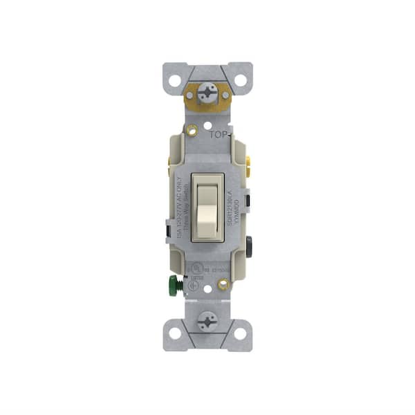 15 Amp 3-Way Light Switch Residential Light Almond