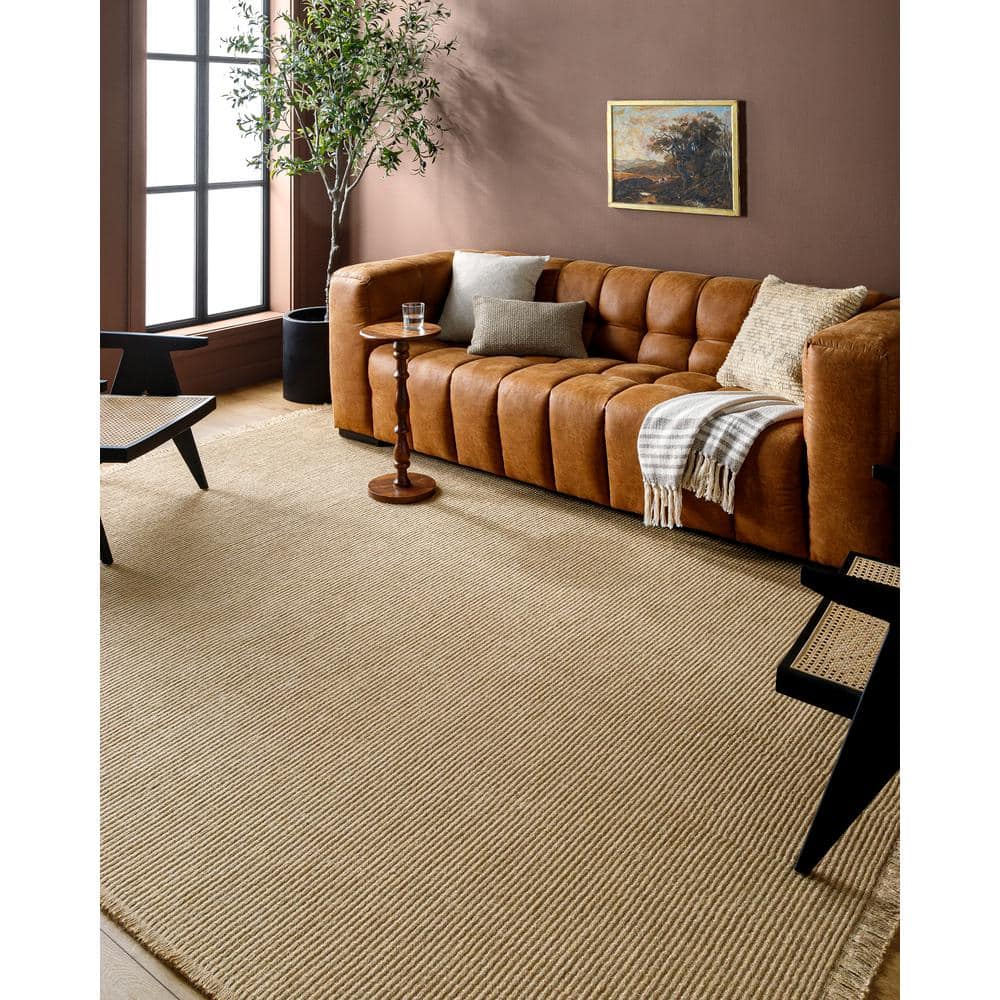 Natural Jute and Polypropylene Rectangular Area Rug, 7'10" x 10'