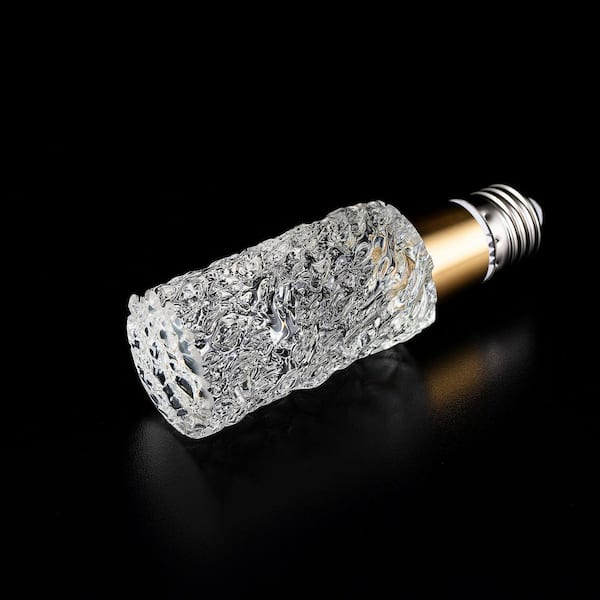 5-Watt Equivalent Ripple Cylinder Shaped E26/27 Crystal LED Light Bulb in Warm White (1-Pack)