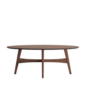 Calamar 48 in. Walnut Large Oval Wood Coffee Table