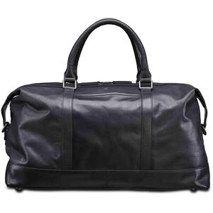 Buffalo Collection 20 in. x 10 in. x 12 in. (W x D x H) Black Leather Top Zipper 20 in. Carry on Duffel Bag