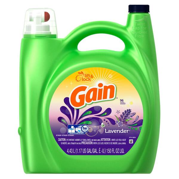 Gain 150 oz. Spring Lavender HE Liquid Laundry Detergent (96-Loads)