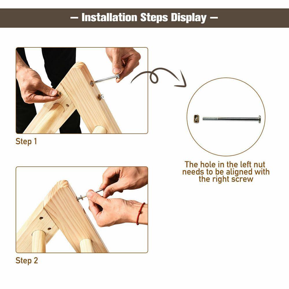 Natural Pine Indoor Climbing Triangle Ladder for Toddlers