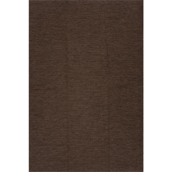 Torira Solid Brown 8 ft. x 10 ft. Outdoor Area Rug