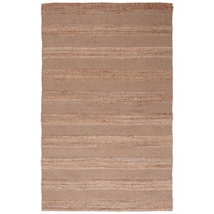Natural Fiber Taupe/Beige 6 ft. x 9 ft. Striped Woven Area Rug