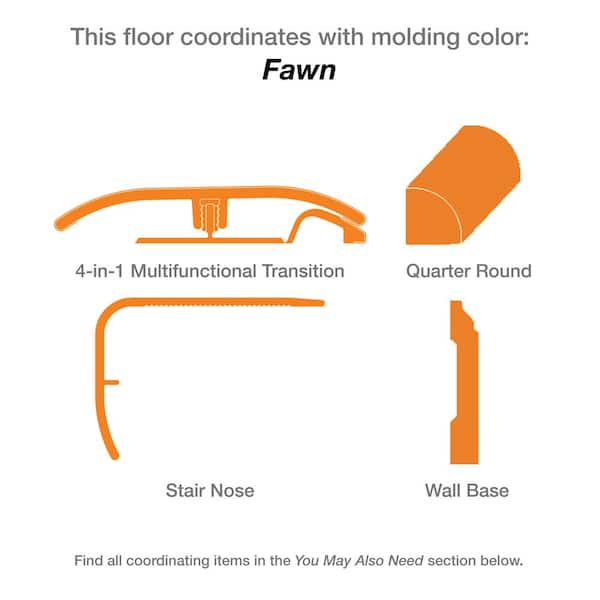 TrafficMaster - Khaki Oak 4 MIL x 6 in. W x 36 in. L Grip Strip Water Resistant Luxury Vinyl Plank Flooring (24 sqft/case)