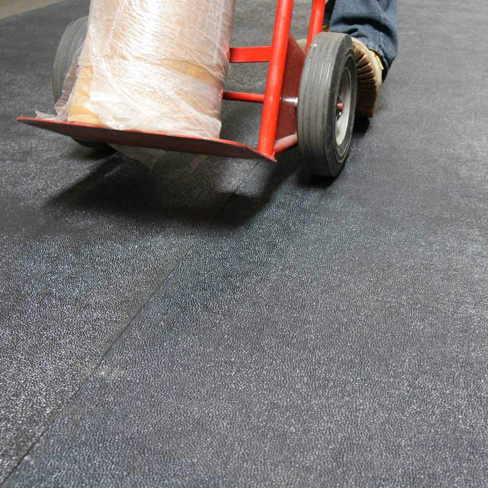 Black Pebble Surface Rubber Runner Mat, 48" x 6"