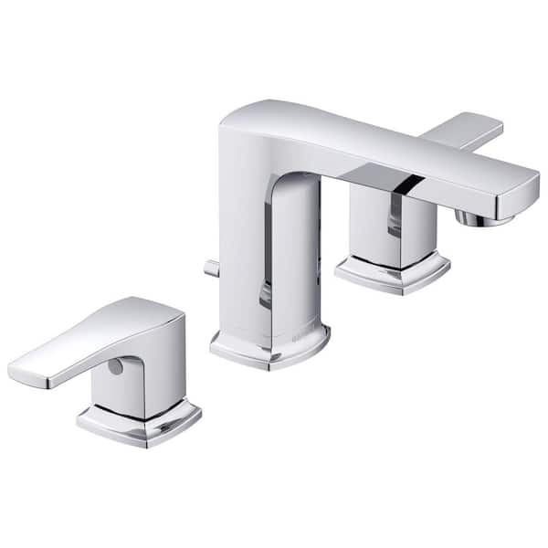 Gerber Tribune 8 in. Widespread Double Handle Bathroom Faucet with 50/50 Pop-Up Drain in Chrome