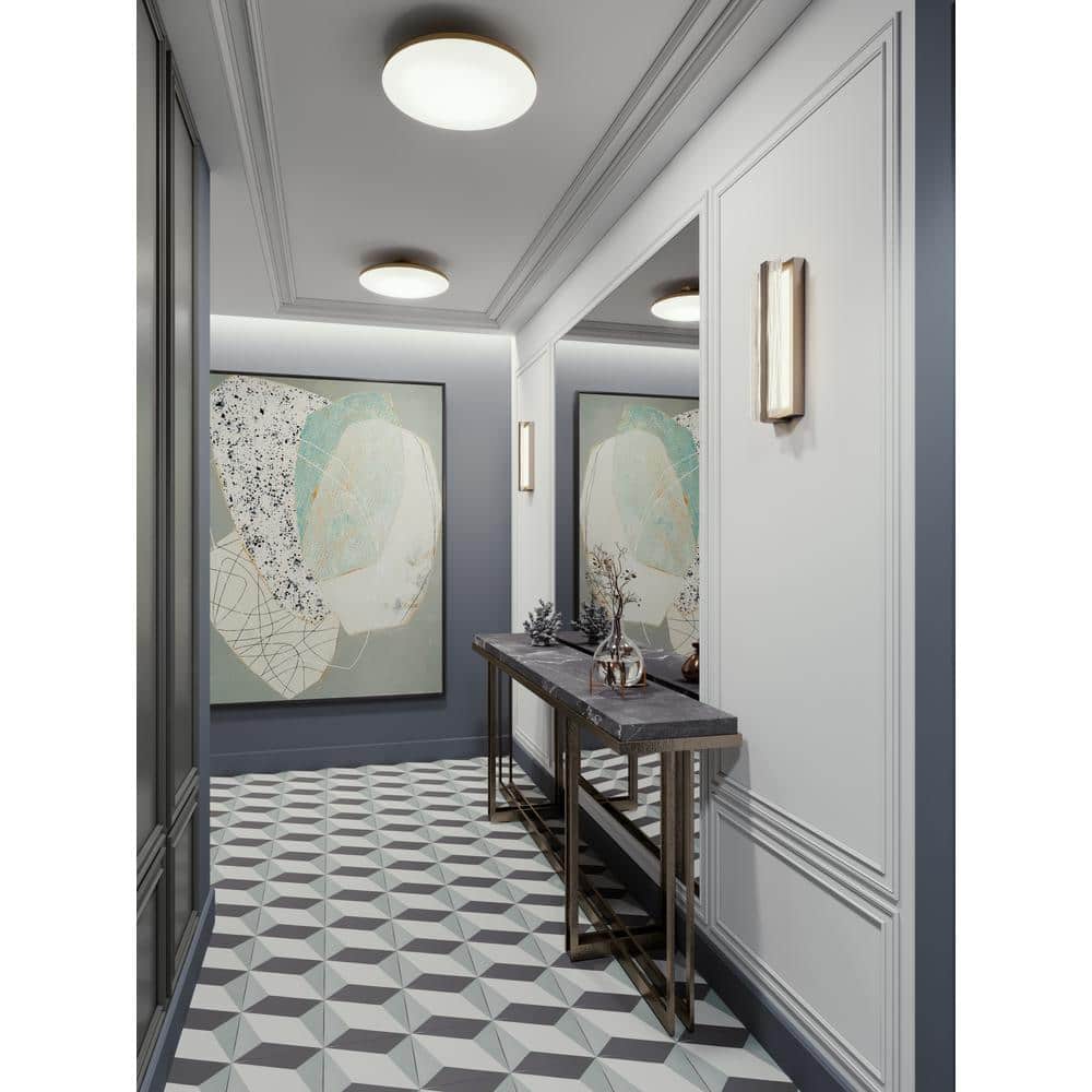 Satin Nickel 19" Modern LED Flush Mount Ceiling Light
