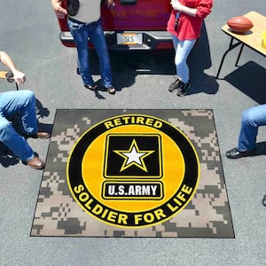U.S. Army Tailgater Camo 5 ft. x 6 ft. Indoor Vinyl backing Tufted Solid Nylon Rectangle Camo Area Rug