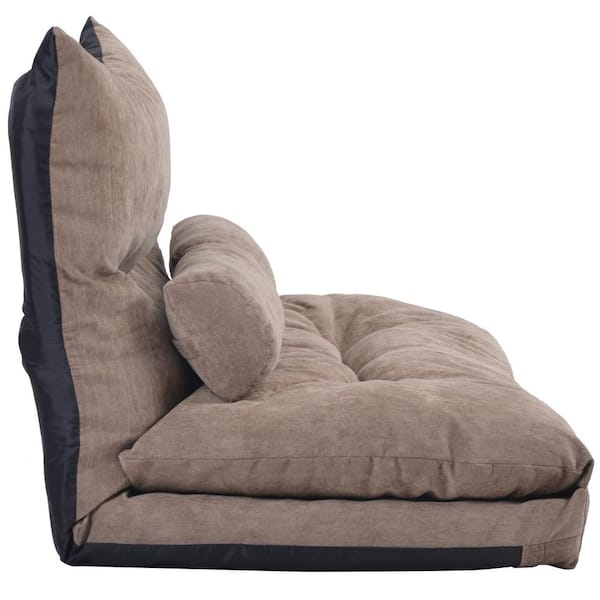 Harper & Bright Designs Lazy Sofa Adjustable Folding Futon Sofa Video  Gaming Sofa with Two Pillows
