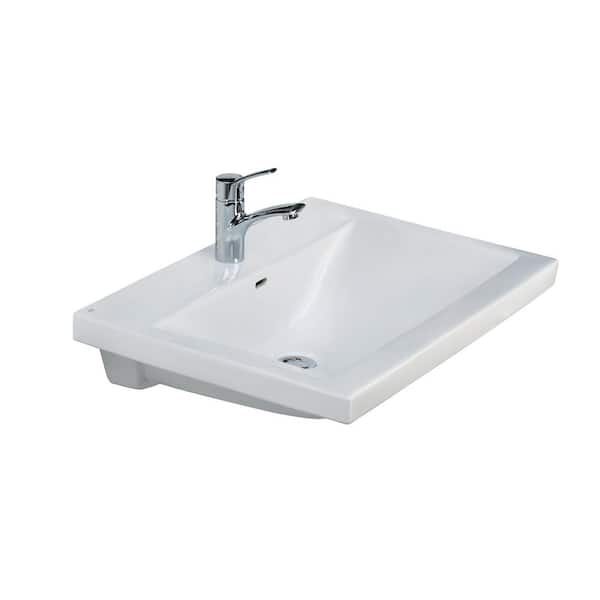 Mistral 510 Wall-Hung Bathroom Sink in White