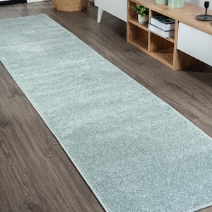 Haze Solid Low-Pile Light Blue 2 ft. x 14 ft. Runner Rug