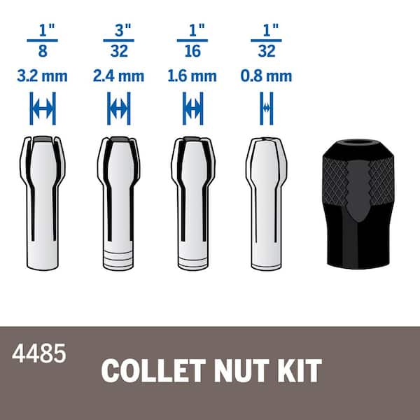 TEMO Quick Change Collet Nut Kit Set #4485 Durable for Rotary Tool 