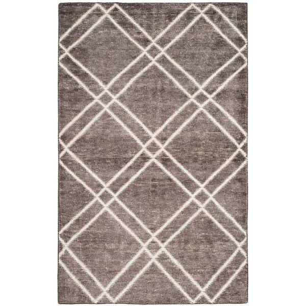 Stone Wash 4 ft. x 6 ft. Dark Gray Trellis Area Rug