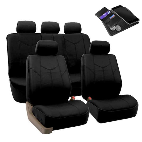 FH Group PU Leather 47 in. x 23 in. x 1 in. Rome Full Set Seat Covers