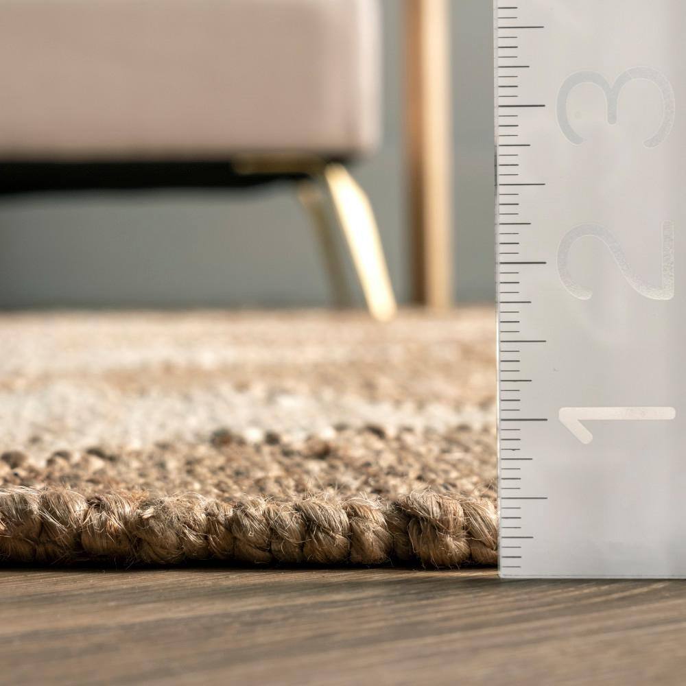 Louie Diamond Checkerboard Natural Jute 9' x 12' Area Rug