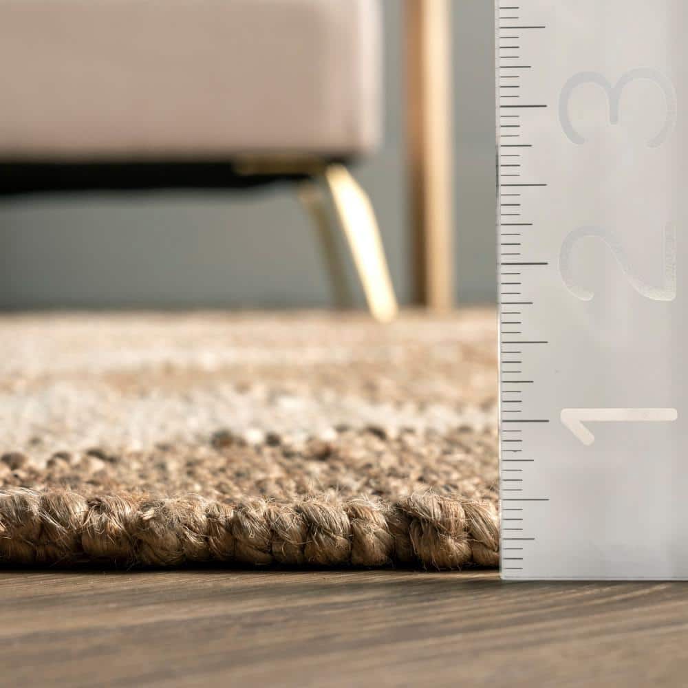 Louie Diamond Checkerboard Natural Jute 6' x 9' Area Rug