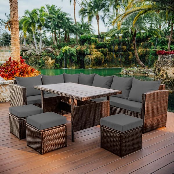 Bee & Willow buy Providence Wicker Outdoor Dining Chairs in Brown (Set of 2)