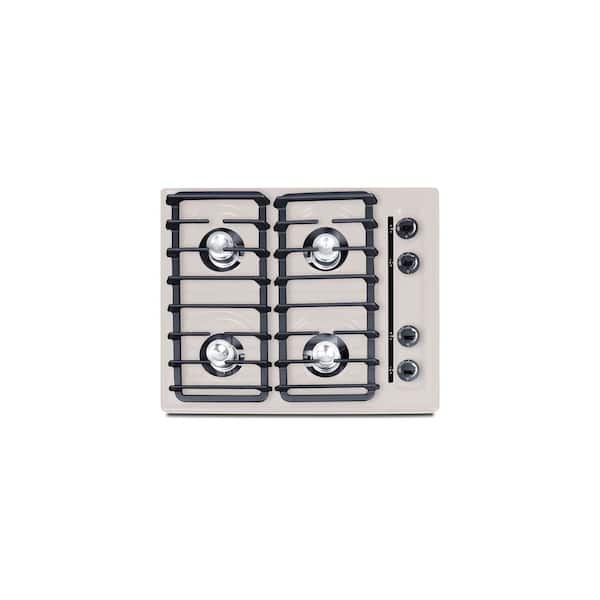 24 in. Recessed Gas Cooktop in Bisque with 4 Burners