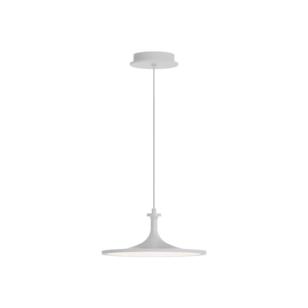 Issa 12" Matte Black & White Aluminum LED Pendant
