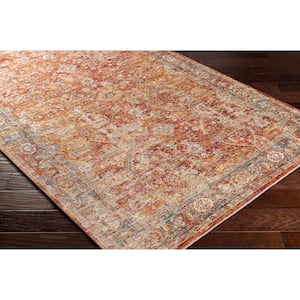 Obasi Burnt Orange Damask 7 ft. x 10 ft. Indoor Area Rug